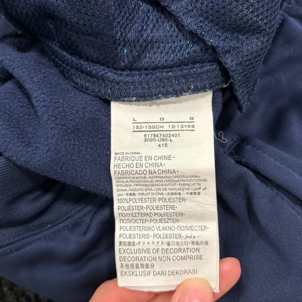 Nike Jordan Therma Fit Navy Blue Jogger Pants Boys Size L 12 13 Years Zip Ankles